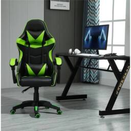 Nordara Green Swivel Gaming Chair Faux Leather Home Office Sports Desk Tilt - Size: 120 cm x 90 cm - thumbnail 1