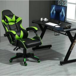 Nordara Green Swivel Gaming Chair Faux Leather Home Office Sports Desk Tilt - Size: 120 cm x 90 cm - thumbnail 3