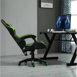Nordara Green Swivel Gaming Chair Faux Leather Home Office Sports Desk Tilt - Size: 120 cm x 90 cm - thumbnail 4
