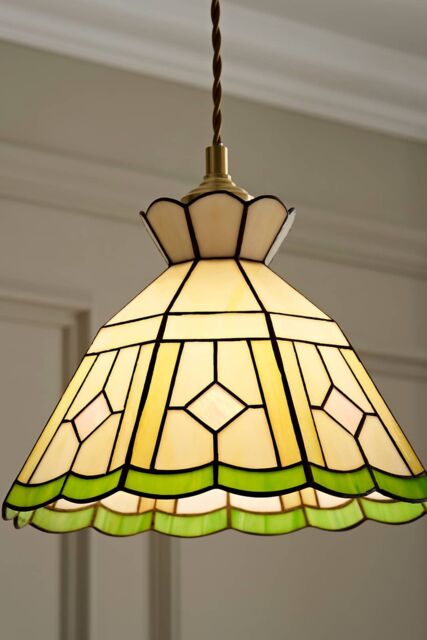 ValueLights Beatrix Tiffany Glass Easy Fit Ceiling Light Lamp Shade with Bulb - image 1