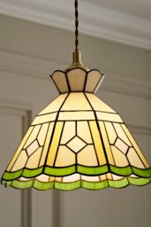ValueLights Beatrix Tiffany Glass Easy Fit Ceiling Light Lamp Shade with Bulb