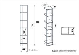 Decorotika Polka 5-tier Bookcase Shelving Unit in Black - thumbnail 4