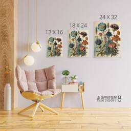 "Artery8 Ernst Haeckel Inspired Vintage Botanical Canvas Wall Art Print - Size: W18"" x H24""" - thumbnail 4