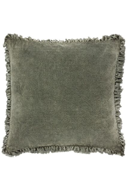 Yard Bertie 100% Cotton Velvet Cushion in Green - Size: 45 cm x 45 cm - image 1