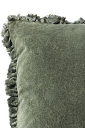 Yard Bertie 100% Cotton Velvet Cushion in Green - Size: 45 cm x 45 cm - thumbnail 4