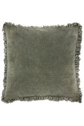 Yard Bertie 100% Cotton Velvet Cushion in Green - Size: 45 cm x 45 cm - thumbnail 1