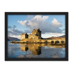 "Artery8 Wall Art Print Iliff Eilean Donan Castle Kyle Lochalsh Scotland Photo Large Framed Wall Décor Art in White - Size: W18"" x H24""" - thumbnail 1