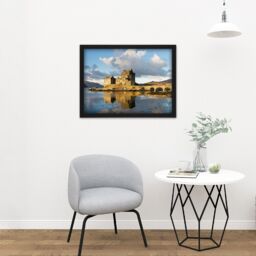 "Artery8 Wall Art Print Iliff Eilean Donan Castle Kyle Lochalsh Scotland Photo Large Framed Wall Décor Art in White - Size: W18"" x H24""" - thumbnail 2