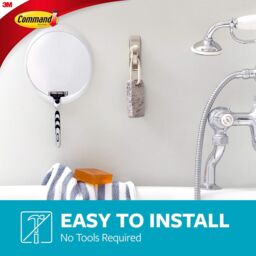 3M CLAW Command Bath Modern Reflections Satin Nickel Medium Metal Hook MR02-SN-B in Silver - thumbnail 3