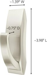 3M CLAW Command Bath Modern Reflections Satin Nickel Medium Metal Hook MR02-SN-B in Silver - thumbnail 2