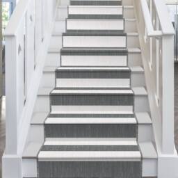 runrug Stair Runner Carpet - Reversible & Durable, 2mm - 'Long Island' in Grey - Size: 60 cm x 720 cm - thumbnail 1