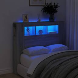 Berkfield Home LED Headboard Grey Sonoma 120x18.5x103.5 cm Engineered Wood - thumbnail 2