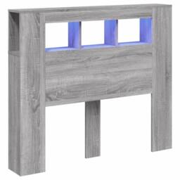 Berkfield Home LED Headboard Grey Sonoma 120x18.5x103.5 cm Engineered Wood - thumbnail 1