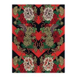 Artery8 G A Audsley Framed Wall Art Print Japan Red Fan Floral Pattern - Size: A4 - thumbnail 3