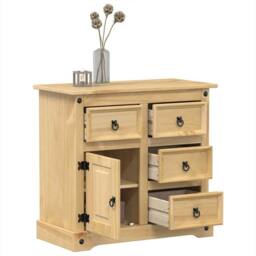 Berkfield Home Sideboard Corona 87x40x76 cm Solid Wood Pine in Brown - Size: 87 x 40 x 76 cm - thumbnail 1