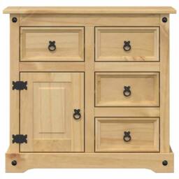 Berkfield Home Sideboard Corona 87x40x76 cm Solid Wood Pine in Brown - Size: 87 x 40 x 76 cm - thumbnail 4