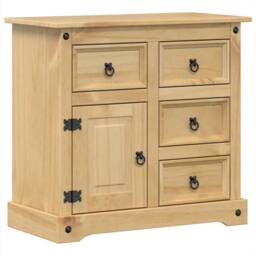 Berkfield Home Sideboard Corona 87x40x76 cm Solid Wood Pine in Brown - Size: 87 x 40 x 76 cm - thumbnail 2