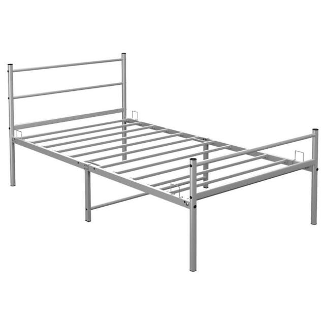 FLAVORA Silver- Metal Bed Frame Heavy Duty Steel in Silver - Size: Cot - image 1
