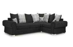 Furniture 786 Verona Scatter Back 2c1 Corner Sofa Chenille Fabric in Black - thumbnail 2