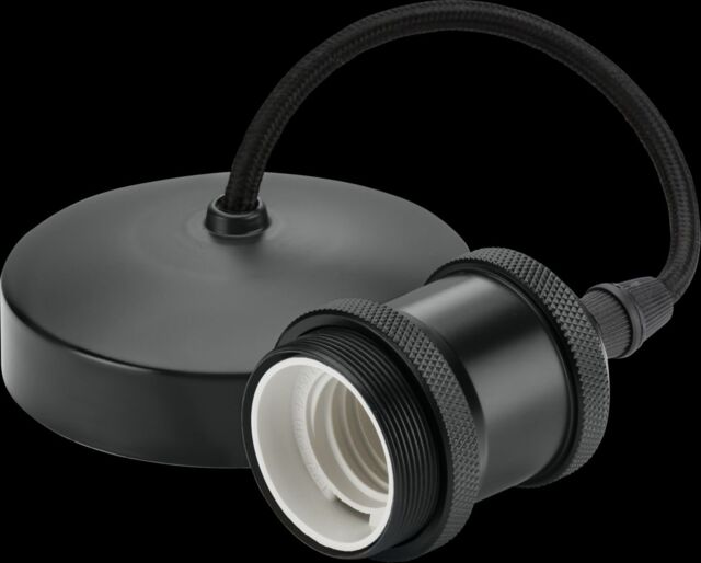 "Netlighting 6"" E27 Vintage Pendant Set Anthracite 230V IP20 80W in Black" - image 1