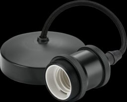 "Netlighting 6"" E27 Vintage Pendant Set Anthracite 230V IP20 80W in Black" - thumbnail 1