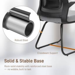 STILVORA Desk Chair with Mesh Back & Lumbar Support in Dark Grey - thumbnail 8