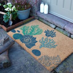 Artsy Mats Coral & Shells Doormat (90 x 60cm) in Brown - Size: 90 cm x 60 cm - thumbnail 1