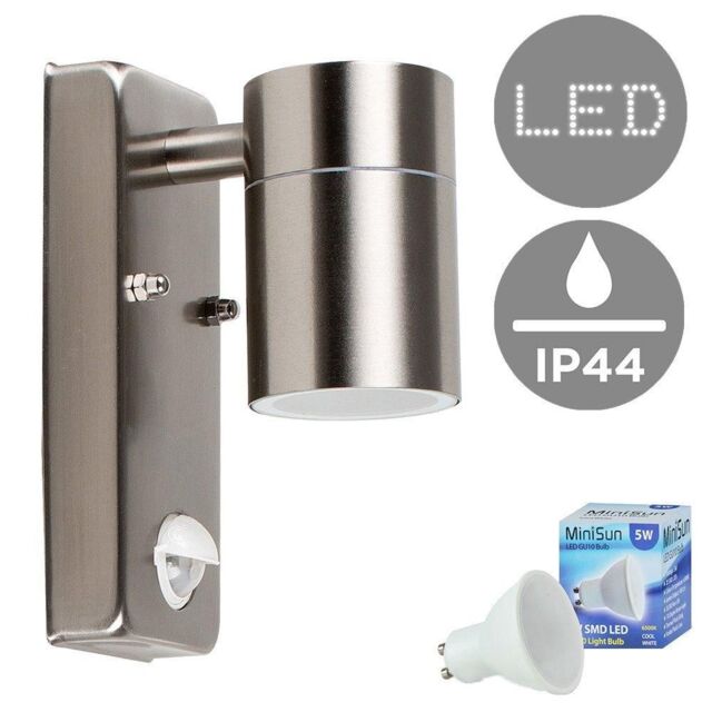 ValueLights Outdoor IP44 Silver Wall Downlight with 5w LED Bulb - image 1