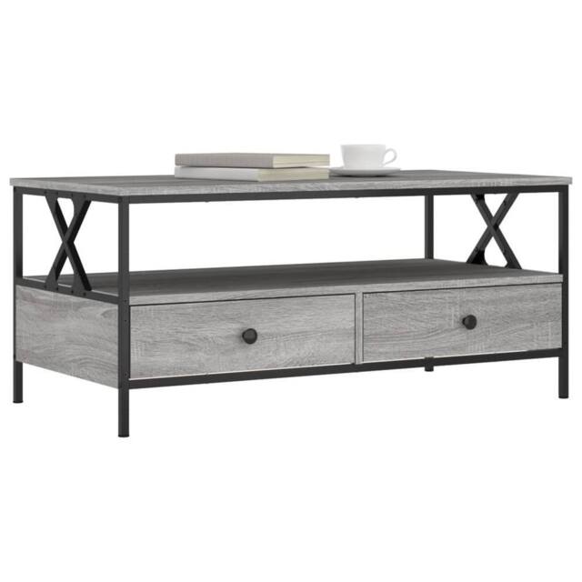 Berkfield Home Decorative Coffee Table Grey Sonoma 100x51x45 cm Engineered Wood - Size: 100 x 51 x 45 cm - image 1