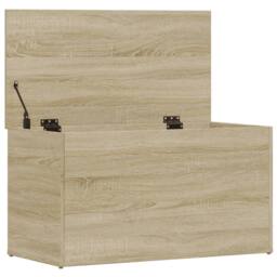 Berkfield Home Storage Chest Sonoma Oak 84x42x46 cm Engineered Wood in Light Brown - Size: 84 x 42 x 46 cm - thumbnail 7