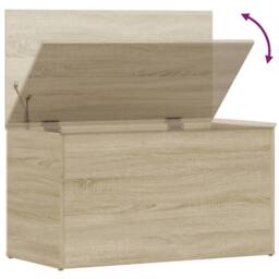 Berkfield Home Storage Chest Sonoma Oak 84x42x46 cm Engineered Wood in Light Brown - Size: 84 x 42 x 46 cm - thumbnail 8