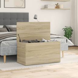 Berkfield Home Storage Chest Sonoma Oak 84x42x46 cm Engineered Wood in Light Brown - Size: 84 x 42 x 46 cm - thumbnail 1