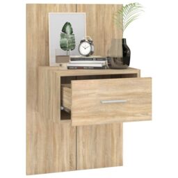 Berkfield Home Wall-mounted Bedside Cabinets 2 pcs Sonoma Oak in Brown - thumbnail 4