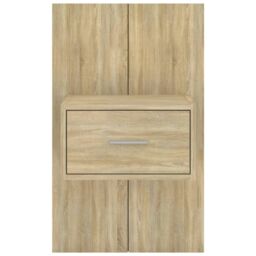 Berkfield Home Wall-mounted Bedside Cabinets 2 pcs Sonoma Oak in Brown - thumbnail 6