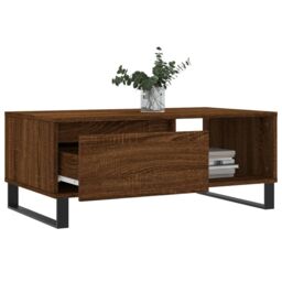 Berkfield Home Coffee Table Brown Oak 90x50x36.5 cm Engineered Wood - thumbnail 4