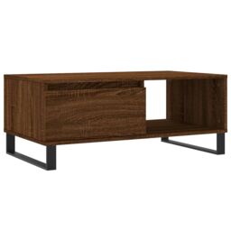 Berkfield Home Coffee Table Brown Oak 90x50x36.5 cm Engineered Wood - thumbnail 2
