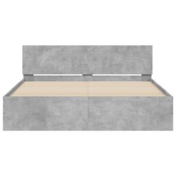 Berkfield Home Bed Frame without Mattress Concrete Grey 150x200 cm King Size - thumbnail 5