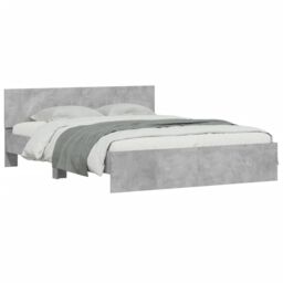 Berkfield Home Bed Frame without Mattress Concrete Grey 150x200 cm King Size - thumbnail 3