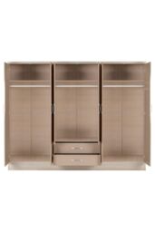 Seconique Nevada 6 Door 2 Drawer Mirrored Wardrobe in Taupe - thumbnail 3