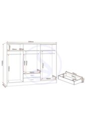 Seconique Nevada 6 Door 2 Drawer Mirrored Wardrobe in Taupe - thumbnail 6