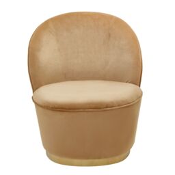 Orsina Stylish Cream Velvet Base Chair, Elegant Accent Chair, Velvet Upholstered Armless Chair, Mid-century Chair in Beige - thumbnail 2