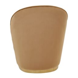 Orsina Stylish Cream Velvet Base Chair, Elegant Accent Chair, Velvet Upholstered Armless Chair, Mid-century Chair in Beige - thumbnail 4
