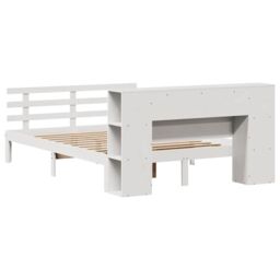 Berkfield Home Bookcase Bed without Mattress White 140x200cm Solid Wood Pine - Size: 140x200 cm - thumbnail 6