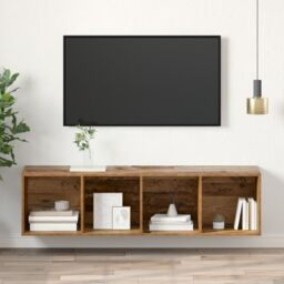 Berkfield Home TV Cabinet Old wood 37 x 37 x 142.5 cm Engineered wood in Brown - thumbnail 4