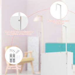 Costway Mirrored Jewelry Cabinet Wall Mounted/Door Hanging Jewelry Armoire w/ Full-Length Mirror in White - thumbnail 6