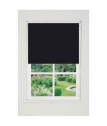 New Edge Blinds Black Plain Straight Edge Daylight Roller Blind 165cm Drop - Size: 105 cm width x 165 cm drop - thumbnail 1