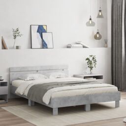 Berkfield Home Bed Frame without Mattress Concrete Grey 140x200 cm - thumbnail 1