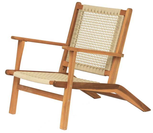 Nordlys Indoor Outdoor Armchair in Solid Acacia Wood & Rope in Brown - image 1