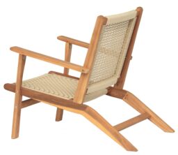 Nordlys Indoor Outdoor Armchair in Solid Acacia Wood & Rope in Brown - thumbnail 2