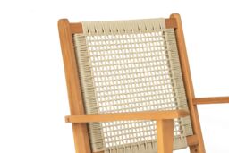 Nordlys Indoor Outdoor Armchair in Solid Acacia Wood & Rope in Brown - thumbnail 4